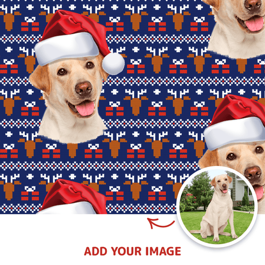 Custom Christmas Deer and a Gift  Pattern Bucket Hat with your Pet
