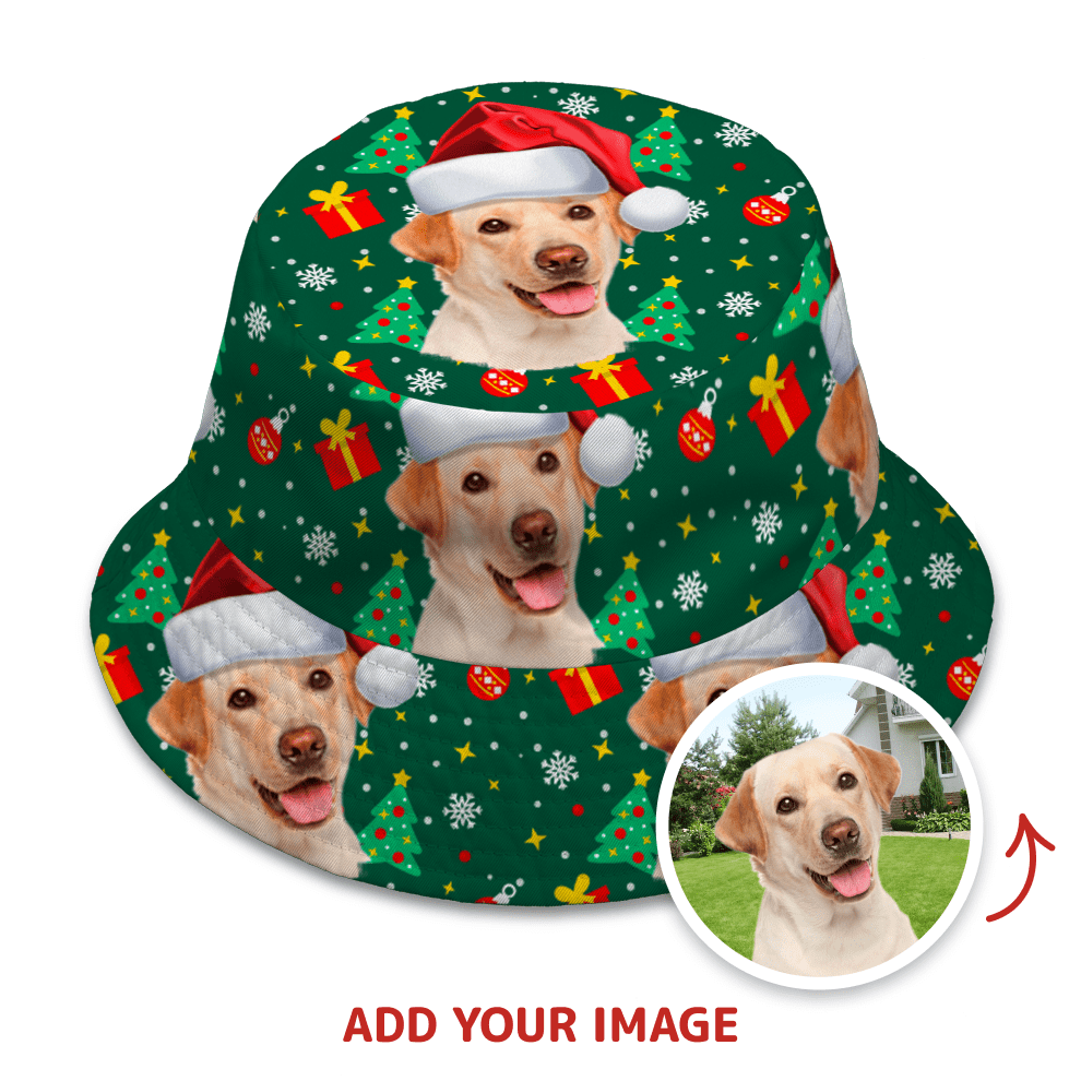 Custom Christmas Three and Toy  Pattern Bucket Hat with your Pet