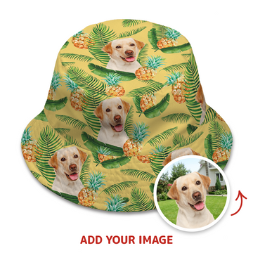 Custom Leaves & Pineapple Pattern Bucket Hat